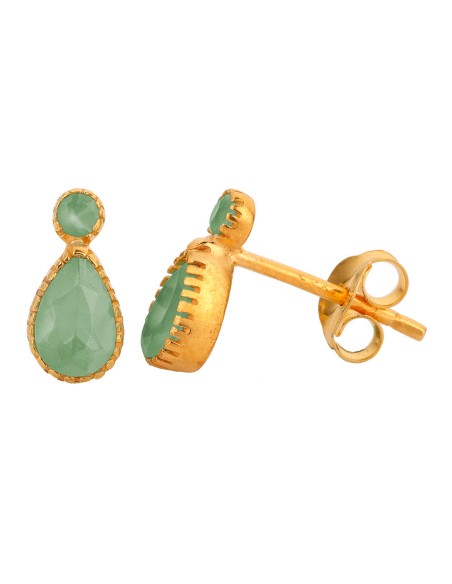 Pendientes Mineral - 10 * 5 mm - Bañado Oro Pendientes Mineral - 10 * 5 mm - Bañado Oro