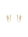 Pendientes Circonita - Hojas  - Earcuff 12,5 - Bañado Oro y Plata Rodiada