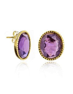 Pendientes Mineral - 14 * 12 mm - Bañado Oro y Plata Rodiada 2