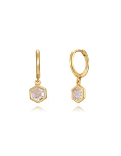 Pendientes Aro 11mm Hexágono 4,5mm - Bañado Oro y Plata Rodiada 2