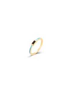Anillo Plata - 3,5mm Enamel - Bañado Oro y Plata Rodiada 2