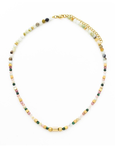 Collar Acero - Mineral - 38+5 cm - Bañado Oro