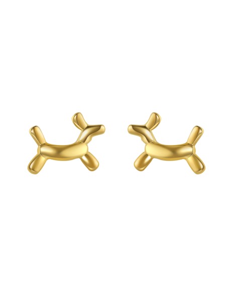 Pendientes Perro Globo - 9*7 mm - Bañado Oro y Plata Rodiada Pendientes Perro Globo - 9*7 mm - Bañado Oro y Plata Rodiada
