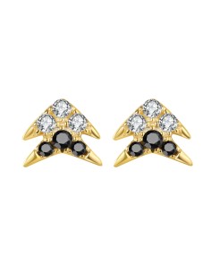 Pendientes Flecha - Circonita - 5*6 mm - Plata Bañado Oro y Plata Rodiada 2