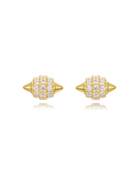 Pendientes - Circonita - 8*5 mm - Plata Bañado Oro y Plata Rodiada Pendientes - Circonita - 8*5 mm - Plata Bañado Oro y Plata Rodiada