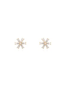 Pendientes Circonita - Estrella 5mm - Bañado Oro y Plata Rodiada 2