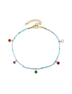 Tobillera Charm Circulo Bronce - Mineral - 20+5cm - Bañado Oro 2