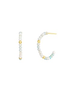Pendientes Mineral - Semi Aro - Rosario 2mm - Bañado Oro 2