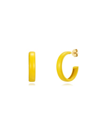 Pendientes Aro - Enamel 22mm - Bañado Oro