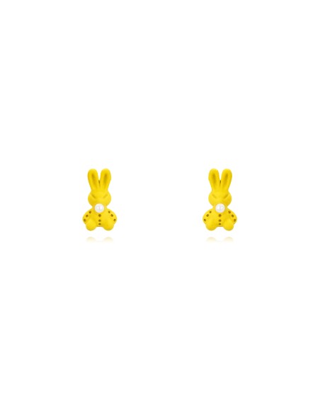 Pendientes Conejo - Enamel - 8*4,5 mm - Bañado Oro