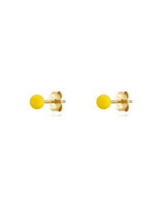 Pendientes Bola - Enamel - 4 mm - Bañado Oro 2
