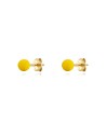 Pendientes Bola - Enamel - 4 mm - Bañado Oro