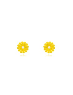 Pendientes Flor - Enamel - 7 mm - Bañado Oro 2