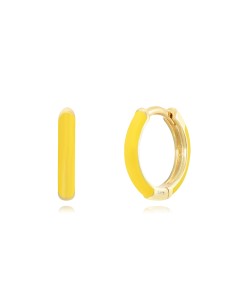 Pendientes Aro - Enamel - 13mm - Bañado Oro 2