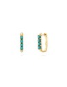 Pendientes Mineral - Rectangulo - 18 mm - Bañado Oro y Plata Rodiada