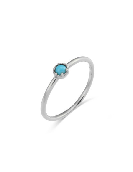 Anillo Mineral Turquesa - Bañado Oro y Plata Rodiada