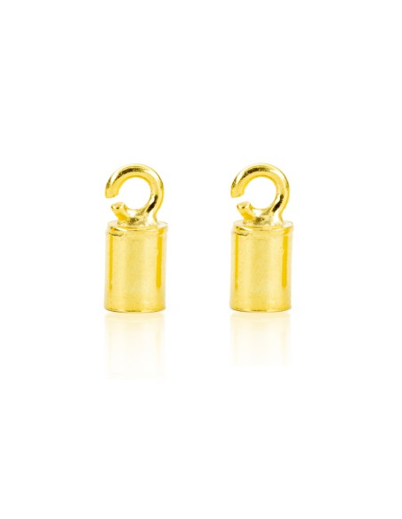 Fornitura - capuchón - 3 mm, 4 mm y 5 mm - 1 Par - Bañado Oro y Plata
