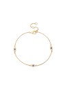 Pulsera Circonita - Ojo 7,5mm - 16+3 mm - Bañado Oro y Plata Rodiada