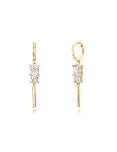 Pendientes Aro Circonita - 5 mm - Bañado Oro y Plata Rodiada 2