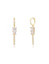 Pendientes Aro Circonita - 5 mm - Bañado Oro y Plata Rodiada