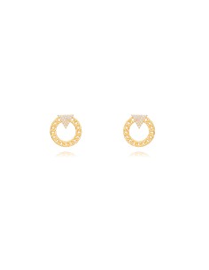 Pendientes Circulo - 15mm - Zircon - Bañado Oro y Plata Rodiada 2