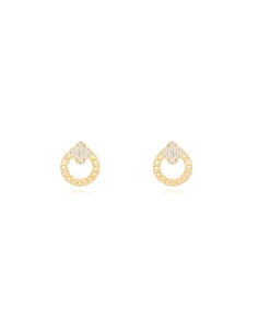 Pendientes Circulo - 15mm - Zircon - Bañado Oro y Plata Rodiada 2