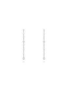 Pendientes Circonita - 14cm - Bañado Oro y Plata Rodiada 2