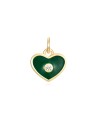 Charm Circonita Corazon - Enamel - 8 mm -  Bañada Oro