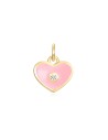 Charm Circonita Corazon - Enamel - 8 mm -  Bañada Oro