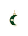 Charm Circonita Luna - Enamel - 7 * 10 mm -  Bañada Oro