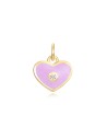 Charm Circonita Corazon - Enamel - 8 mm -  Bañada Oro