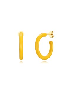 Pendientes Semi Aro - Enamel 22mm - Bañado Oro 2