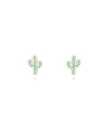 Pendientes Cactus - Enamel - 4 * 6 mm -  Bañada Oro