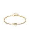 Pulsera Tenis Rectangulo - Circonita - 17 + 4 cm - Bañado Oro