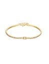 Pulsera Tenis - Circonita Esmeralda - 16 + 3 cm - Bañada Oro