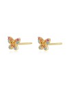 Pendientes Circonita Mariposa 6*5mm Bañado Oro