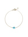 Pulsera Plata - Mineral Lagrima 6*8,5 mm - 17+1,5cm - Bañado Oro