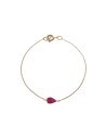 Pulsera Plata - Mineral Lagrima 6*8,5 mm - 17+1,5cm - Bañado Oro