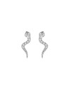 Pendientes Serpiente - Circonita - 10mm - Plata Bañado Oro y Plata Rodiada