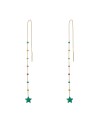 Pendientes Cadena Estrella - 15,5 cm - Enamel Multi - Bañado Oro y Plata Rodiada