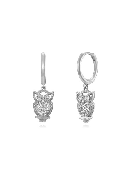 Pendientes Aro - Circonita Buho - 11 + 12 mm - Bañado Oro y Plata Rodiada Pendientes Aro - Circonita Buho - 11 + 12 mm - Bañado Oro y Plata Rodiada