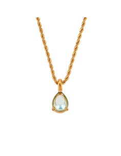 Piedra de nacimiento - Collar Acero Circonita - 40+5 cm - Color Oro 2