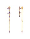 Pendientes Mariposa Cadena Circonita - 59 mm - Bañado Oro y Plata Rodiada