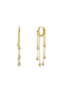 Pendiente Circonita Aro Con Cadena 8*35mm 2