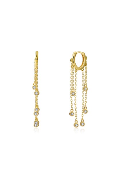 Pendiente Circonita Aro Con Cadena 8*35mm