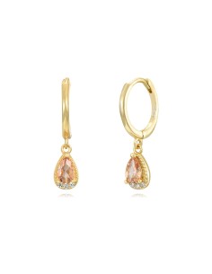 Pendientes Circonita - Aro Lágrima 3*5 mm - Bañado Oro 2