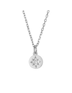 Collar Circonita - Estrella 6,5mm - 38+4 - Bañado Oro y Plata Rodiada 2