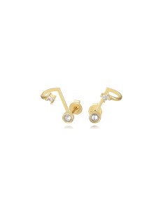 Pendiente Earjacket - 14*7,50mm CZ 3mm - Bañado Oro 2