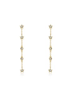 Pendientes Estrella Cadena - 48mm - Circonita 2