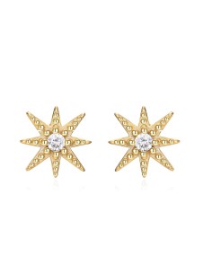Pendientes Estrella - 8 mm - Bañado Oro y Plata Rodiada 2